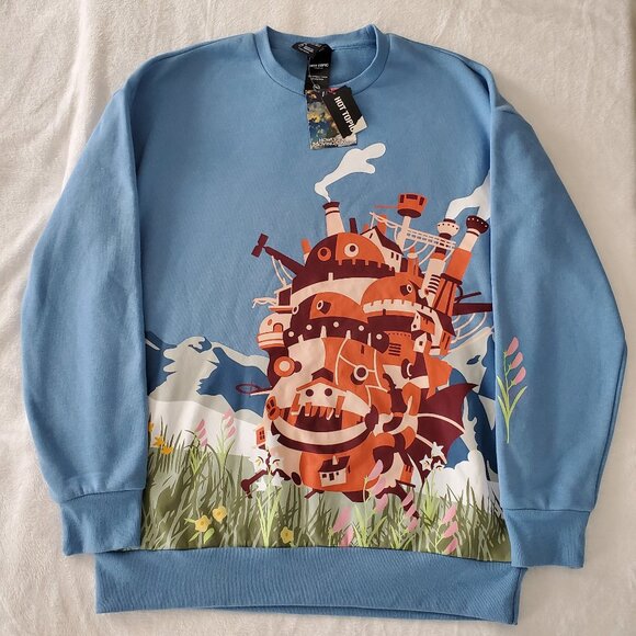 Studio Ghibli's Howl's Moving Castle Graphic Sweatshirt Unisex Med NWT Hot Topic - Picture 1 of 7